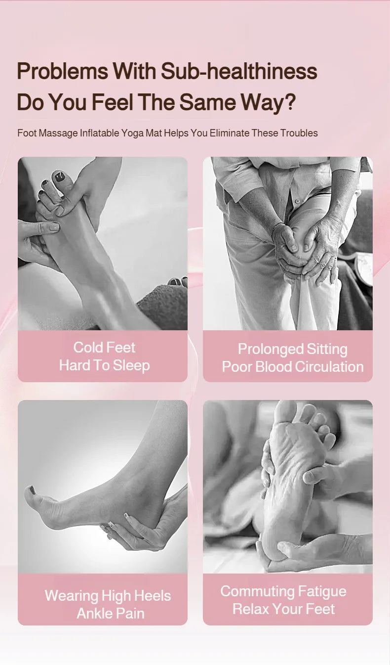 Magnetic Acupressure Foot Stepper: Inflatable Yoga Massage Mat for Pain Relief