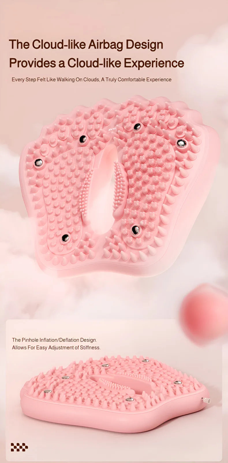 Magnetic Acupressure Foot Stepper: Inflatable Yoga Massage Mat for Pain Relief